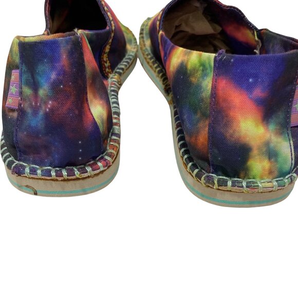 Tigerbear Republik Cat Laser Eyes Galaxy Print Loafers Size 10 Colorful Canvas - Picture 6 of 10